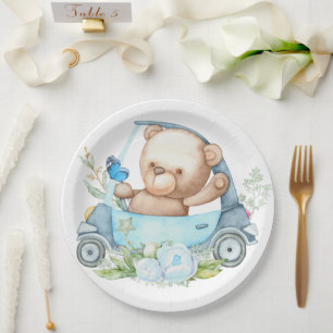 Teddy Bear Baby Bear Baby Shower Paper Plate