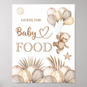 Teddy Bear Baby Bear “Guess the Baby Food” Poster