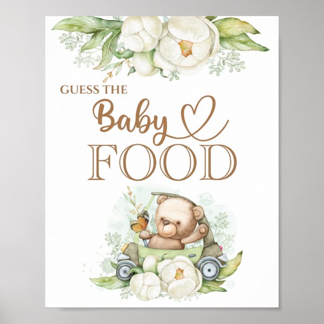 Teddy Bear Baby Bear “Guess the Baby Food” Poster (Front)