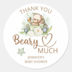 Teddy bear baby bear Thank you beary much  Classic Round Sticker