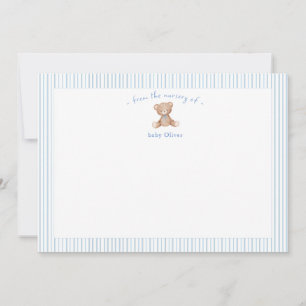 Teddy Bear Baby Boy blue Thank You Card