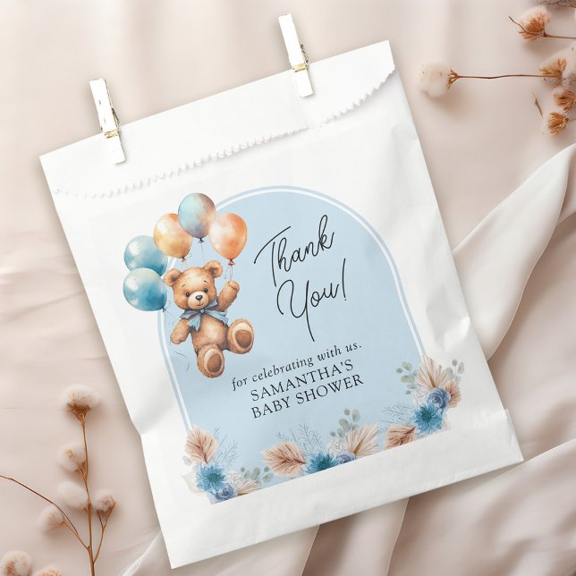Teddy Bear Baby Boy Thank You Baby Shower Favour Bag (Creator Uploaded)