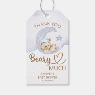 Teddy bear baby boy Thank you beary much Gift Tags
