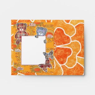 Teddy bear, baby envelope