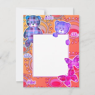 Teddy bear, baby holiday card