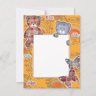 Teddy bear, baby holiday card