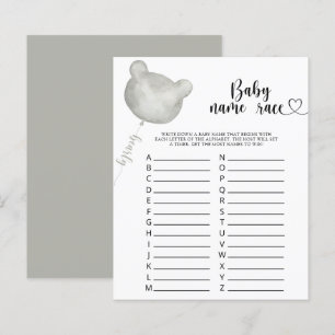 Teddy Bear Baby name race game