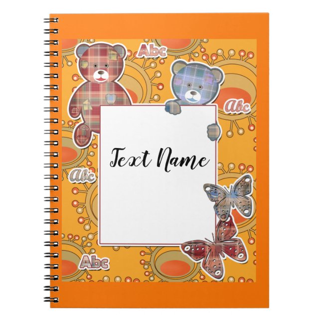 Teddy bear, baby notebook (Front)