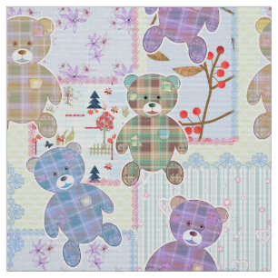 Teddy bear, baby pattern fabric