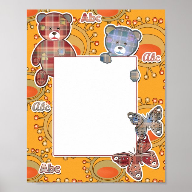 Teddy bear, baby poster (Front)