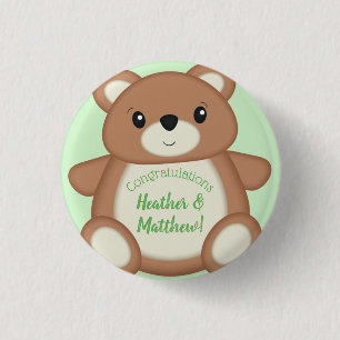 Teddy Bear Baby Shower 3 Cm Round Badge