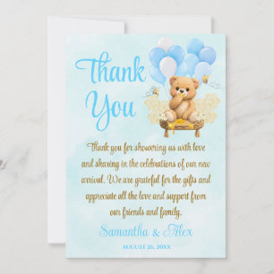 Teddy Bear Baby Shower - A Little Honey Baby Showe Thank You Card