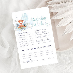 Teddy Bear Baby Shower Advice And Predictions Card