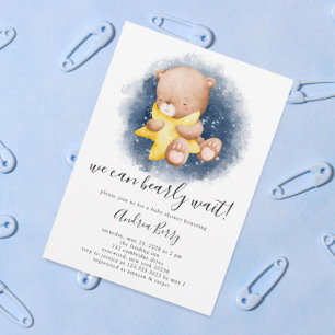 Teddy Bear Baby Shower Bearly Wait Invitation