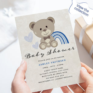 Teddy Bear Baby Shower (Blue) Invitation