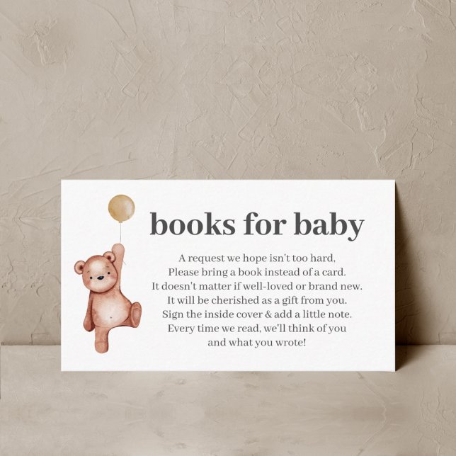 Teddy Bear Baby Shower Books For Baby Insert (Creator Uploaded)