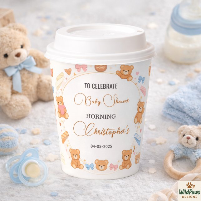 Teddy Bear Baby Shower Boy | Cute Blue Bear Paper Cups (Teddy Bear Baby Shower Boy | Cute Blue Bear Paper Cups
)
