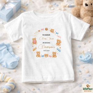 Teddy Bear Baby Shower Boy   Cute Blue Bear T-Shirt