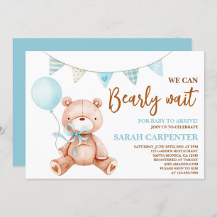 Teddy Bear Baby Shower Boy Invitation