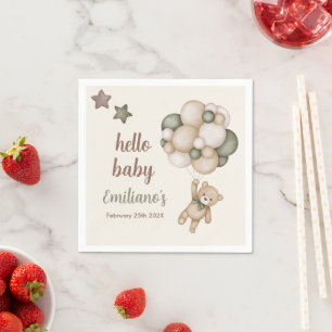 Teddy Bear Baby Shower Boy Napkin
