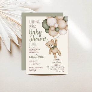 Teddy Bear Baby Shower Boy Spanish Invitation
