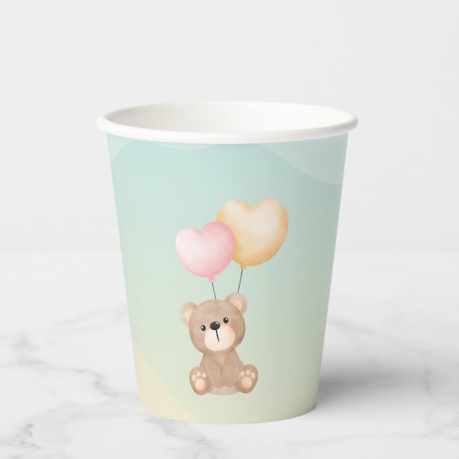 Teddy Bear Baby Shower Cups (Front)