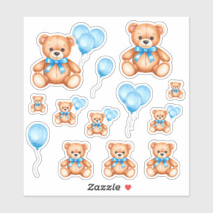 Teddy Bear Baby Shower Custom-Cut Vinyl Sticker