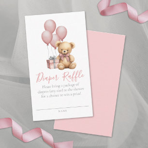 Teddy Bear Baby Shower Diaper Raffle Enclosure Card