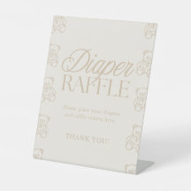 Teddy Bear Baby Shower Diaper Raffle Sign