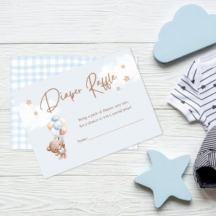 Teddy Bear Baby Shower Diaper Raffle Ticket Enclosure Card