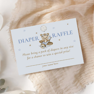 Teddy Bear Baby Shower Diaper Raffle Ticket Enclosure Card