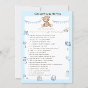 Teddy Bear Baby Shower - Editable Name, 5x7 size I Invitation