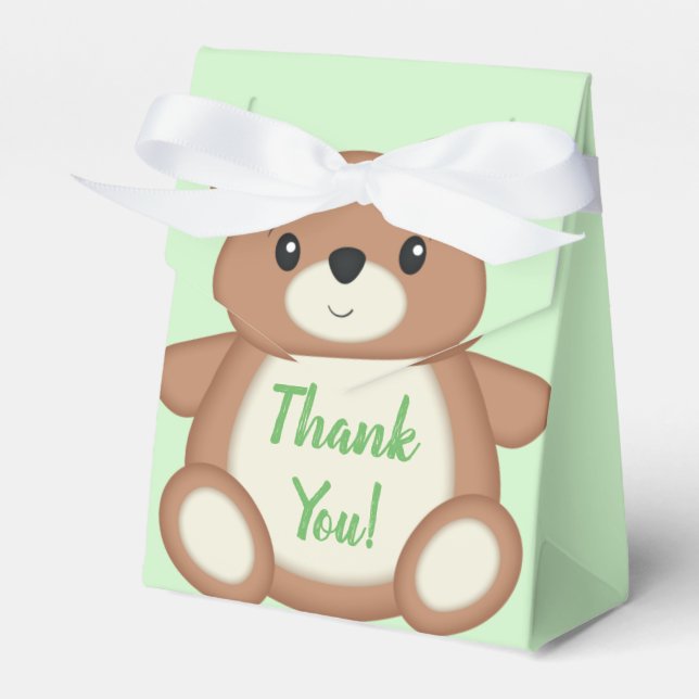 Teddy Bear Baby Shower Favour Box (Front Side)