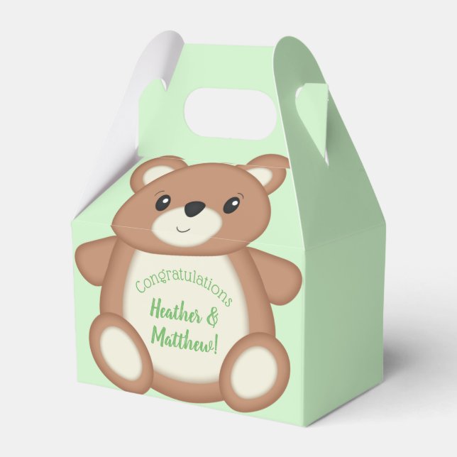 Teddy Bear Baby Shower Favour Box (Front Side)