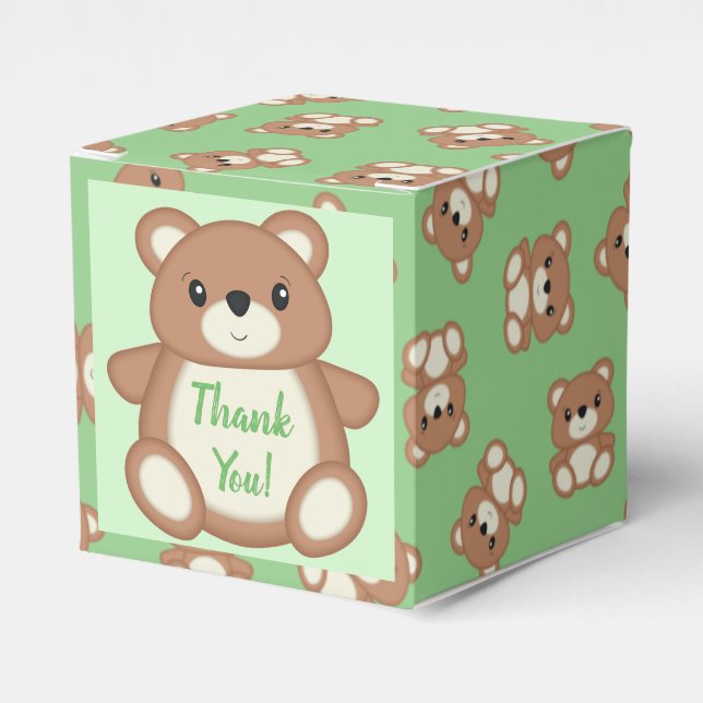 Teddy Bear Baby Shower Favour Box (Front Side)