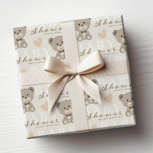 Teddy Bear BABY SHOWER Gender Neutral Wrapping Paper