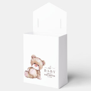 Teddy Bear Baby Shower, Girl Pink Bear Baby Shower Favour Box