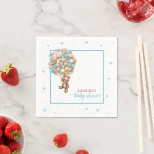 Teddy Bear Baby Shower - Hot Air Balloon Custom - Napkin