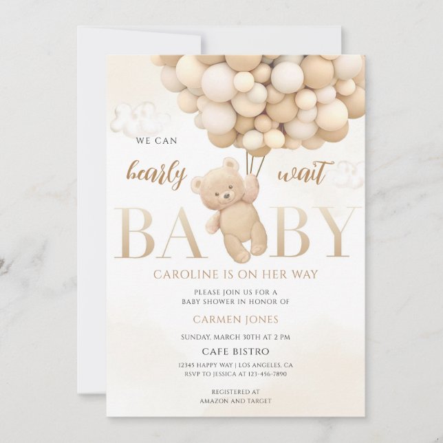 Teddy Bear Baby Shower Invitation (Front)