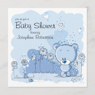 Teddy Bear Baby Shower Invitation - Blue