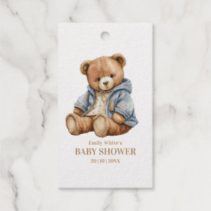 Teddy Bear Baby Shower Invitation Can Bearly Wait  Gift Tags