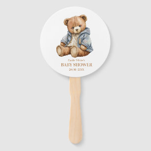 Teddy Bear Baby Shower Invitation Can Bearly Wait  Hand Fan