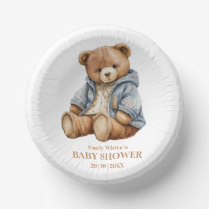 Teddy Bear Baby Shower Invitation Can Bearly Wait Paper Plate