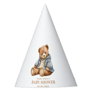 Teddy Bear Baby Shower Invitation Can Bearly Wait Party Hat