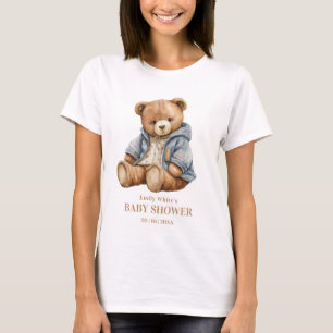 Teddy Bear Baby Shower Invitation Can Bearly Wait  T-Shirt