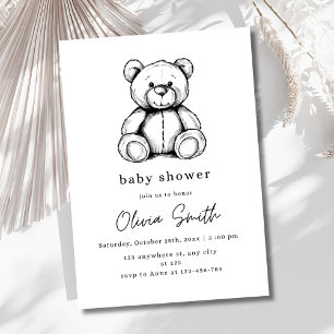 Teddy Bear Baby Shower Invitation, Gender Neutral Invitation