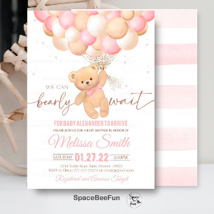Teddy Bear Baby Shower Invitation We Can Bearly Wa