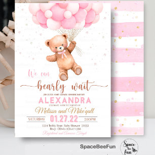 Teddy Bear Baby Shower Invitation We Can Bearly Wa