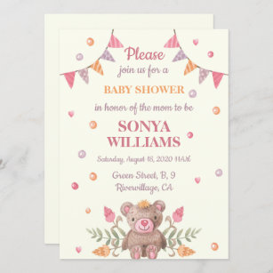 Teddy Bear baby Shower Invite
