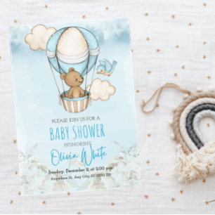 Teddy Bear Baby Shower invite, We Can Bearly Wait